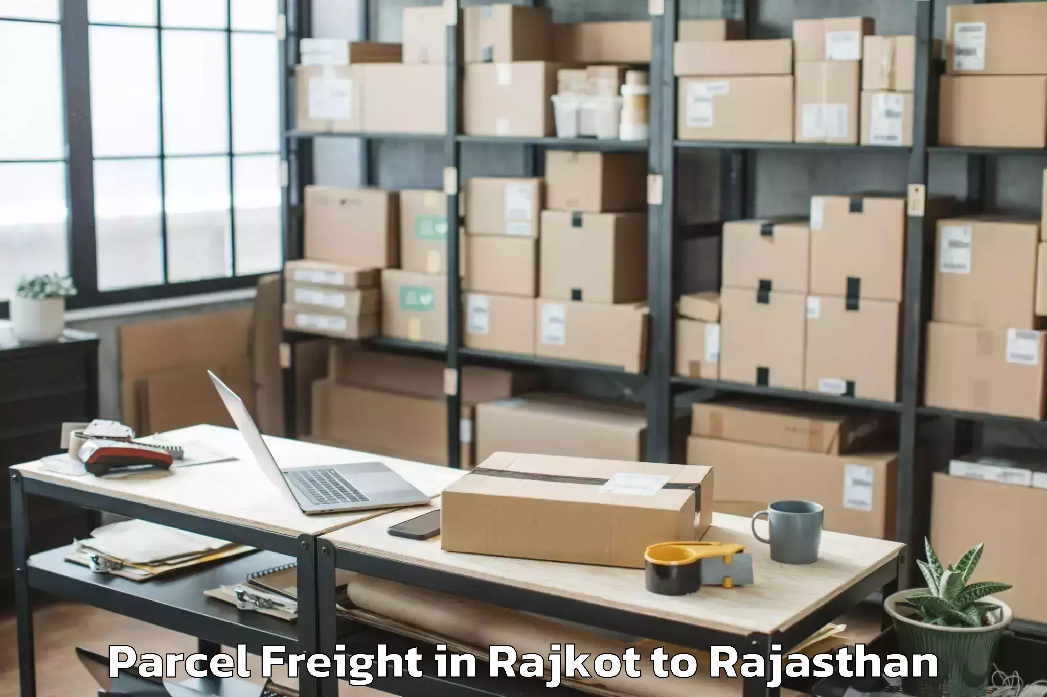 Discover Rajkot to Abhilashi University Jaipur Parcel Freight